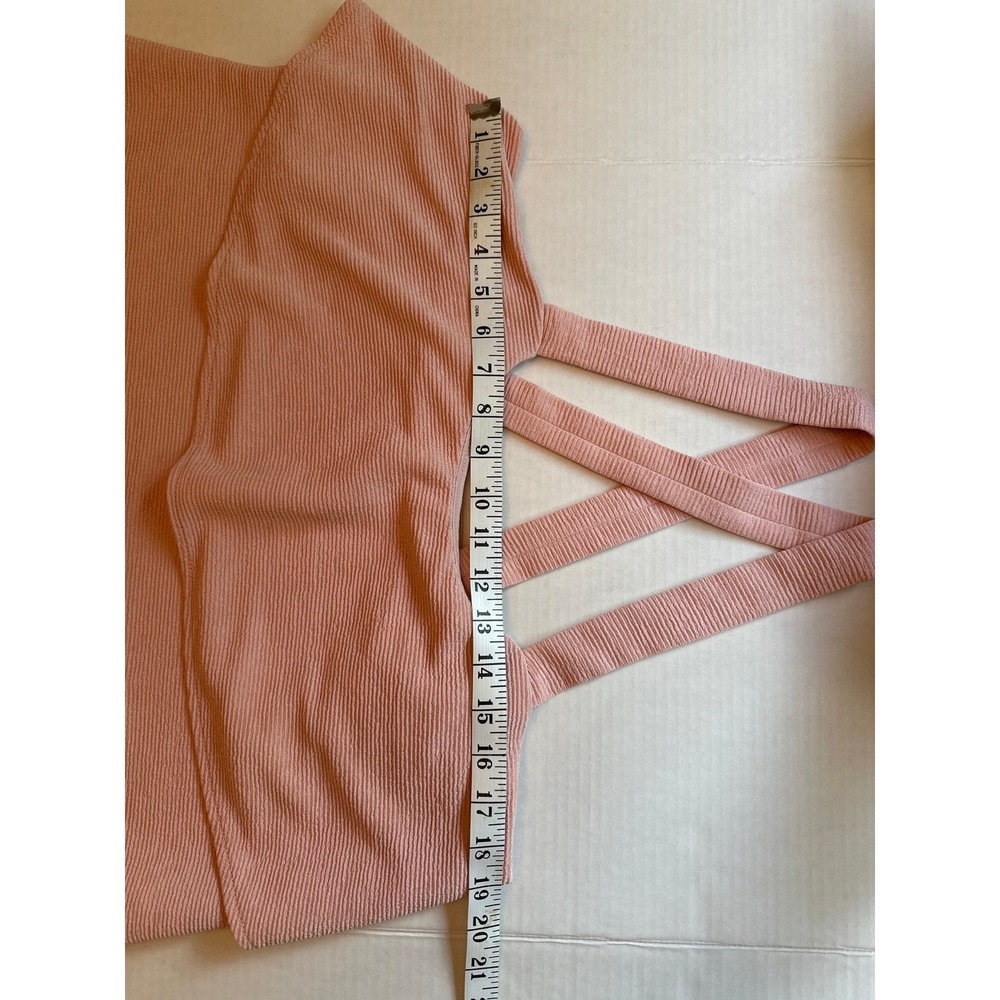 Madewell‎ Tiered Flouncy Tank Top Women XL Pink Cross Back Boho Coquette - Picture 4 of 8